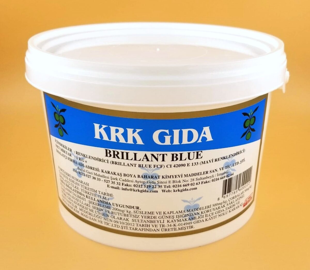 KRK GIDA RENKLENDİRİCİ  MAVİ (BRILLIANT BLUE FCF) (E 133) 1KG - Görsel 1