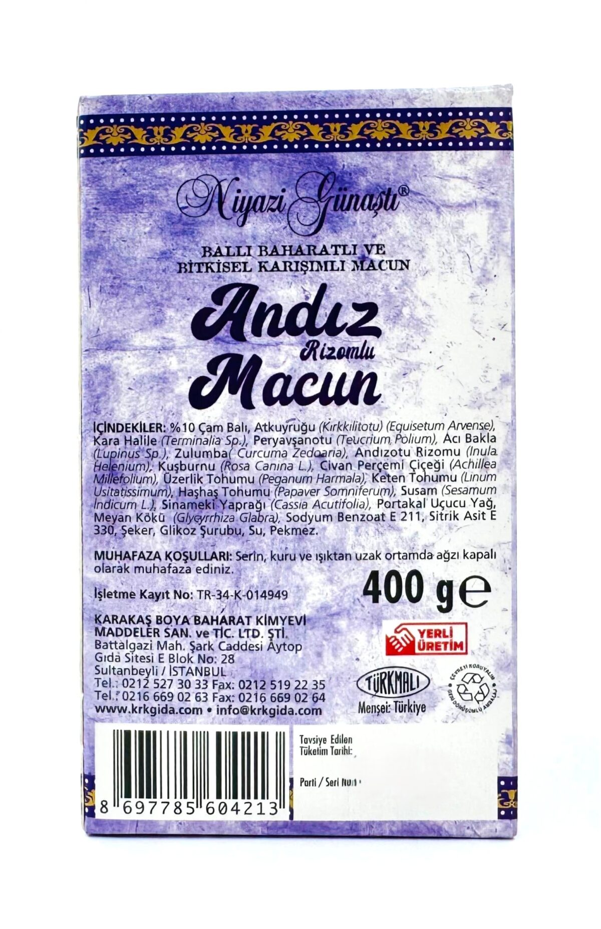 KRK GIDA ANDIZ RİZOMLU MACUN - Görsel 5