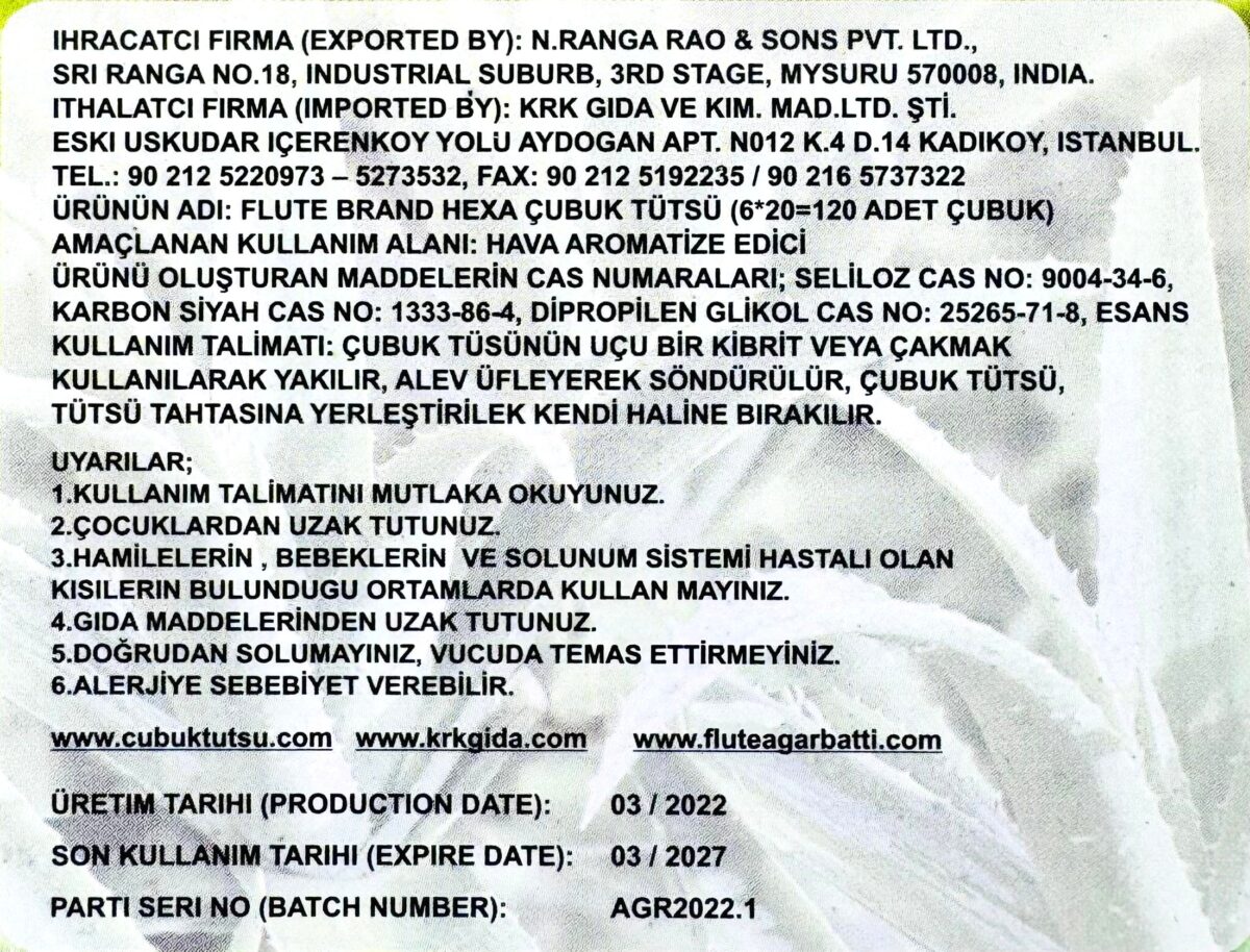 FLUTE ÇUBUK TÜTSÜ ALOE VERA - Görsel 3