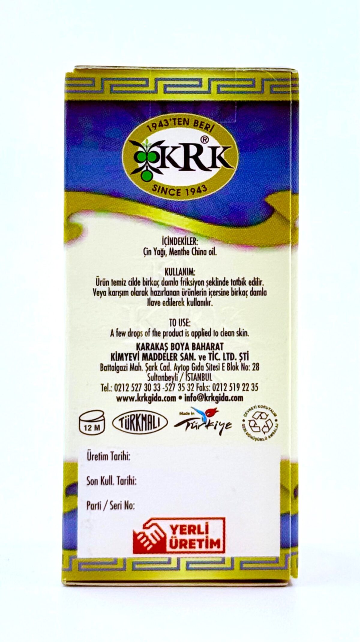 KRK GIDA ÇİN YAĞI 20CC - Görsel 3