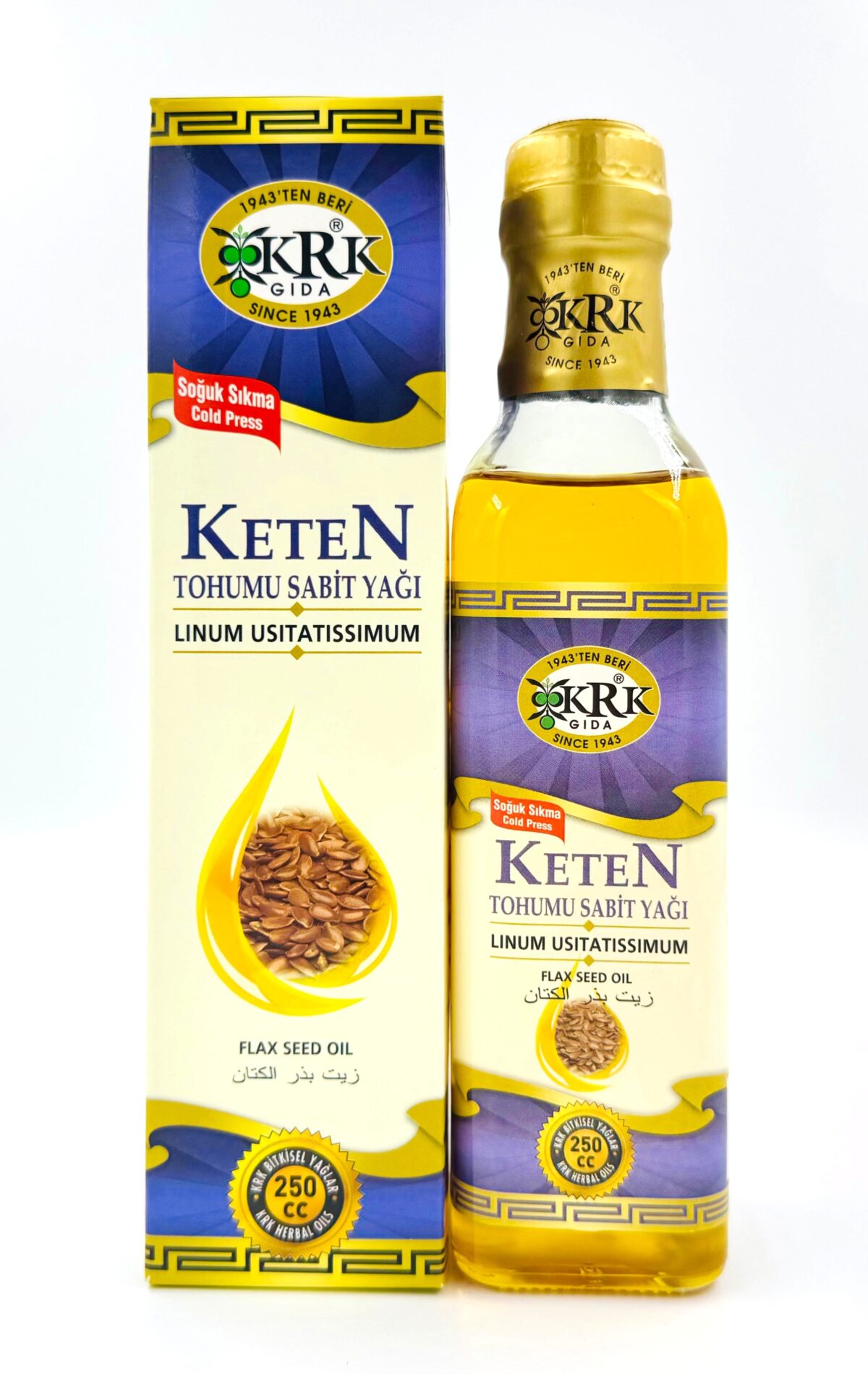 KRK GIDA KETEN TOHUMU YAĞI 250CC - Görsel 1