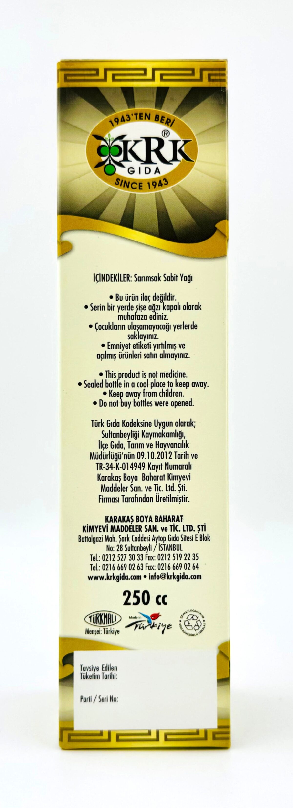 KRK GIDA SARIMSAK YAĞI 250CC - Görsel 4
