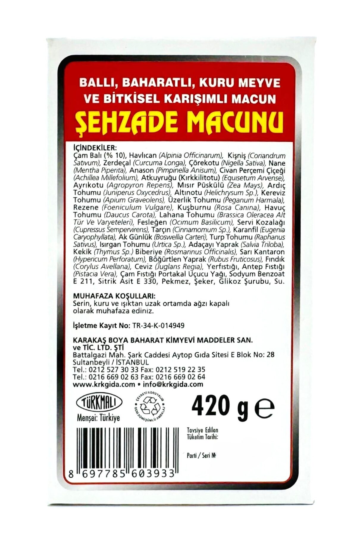 KRK GIDA ŞEHZADE MACUNU - Görsel 5