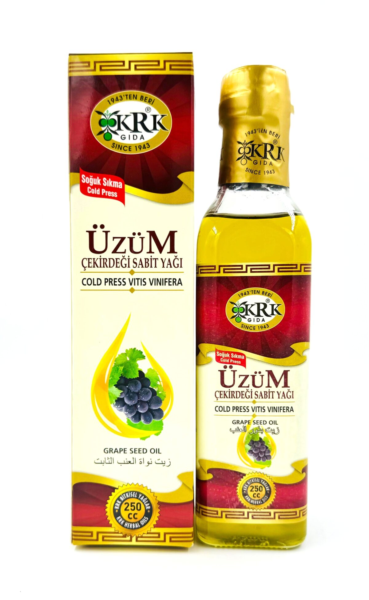 KRK GIDA ÜZÜM ÇEKİRDEĞİ YAĞI 250CC - Görsel 1