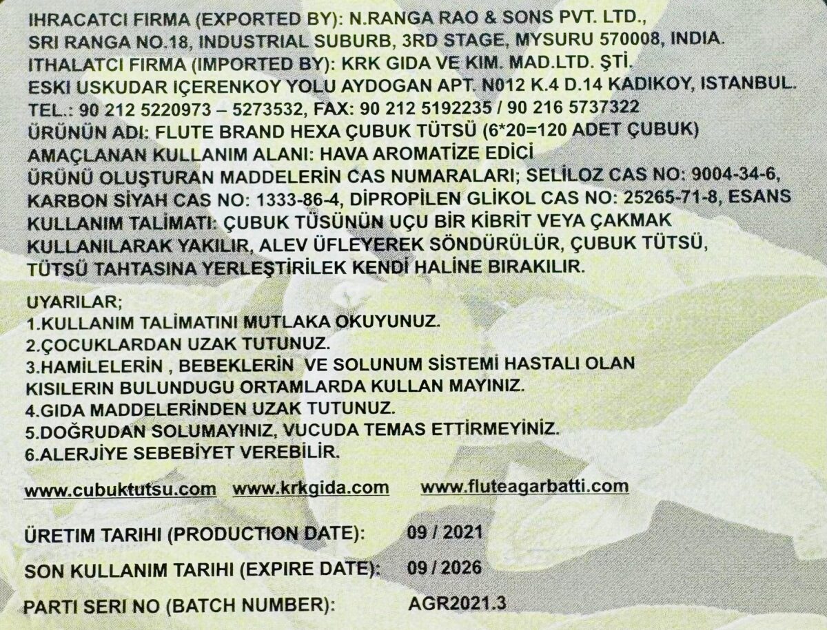FLUTE ÇUBUK TÜTSÜ SAGE - Görsel 2