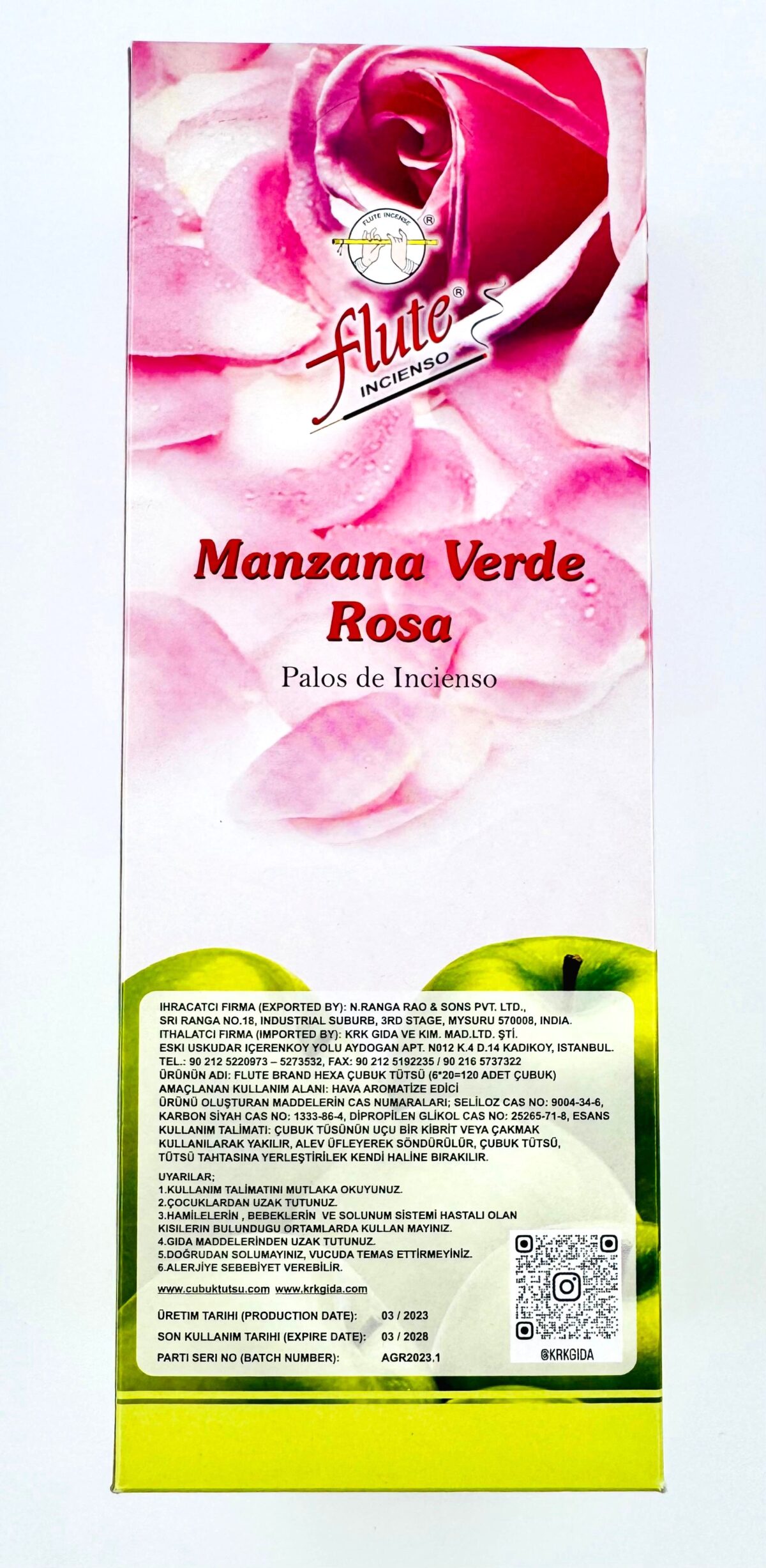 FLUTE ÇUBUK TÜTSÜ GREEN APPLE ROSE - Görsel 2