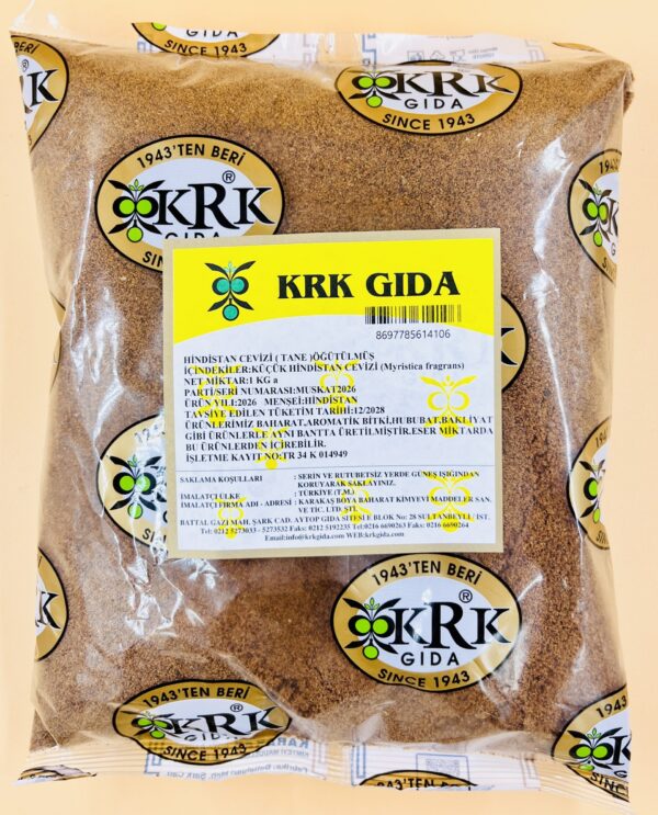 KRK GIDA KÜÇÜK HİNDİSTAN CEVİZİ (MUSKAT) ÖĞÜTÜLMÜŞ
