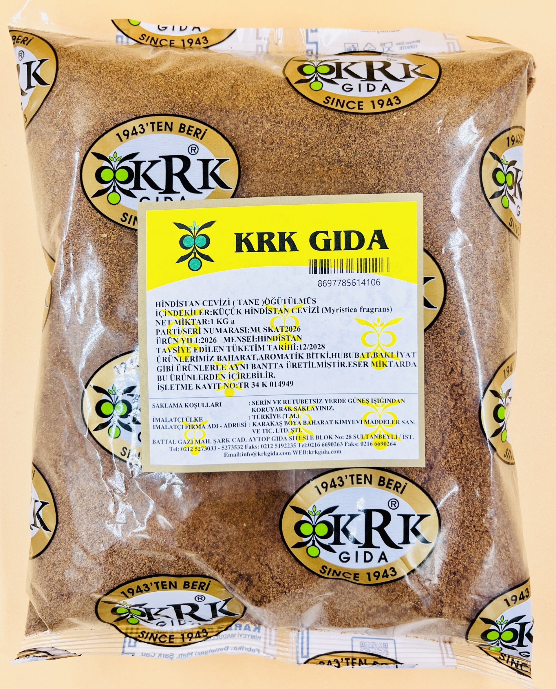 5737c182-79dc-4908-aa51-abbb77d33cd2 KRK GIDA KÜÇÜK HİNDİSTAN CEVİZİ (MUSKAT) ÖĞÜTÜLMÜŞ - Görsel 1