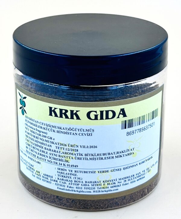KRK GIDA KÜÇÜK HİNDİSTAN CEVİZİ (MUSKAT) ÖĞÜTÜLMÜŞ 200GR