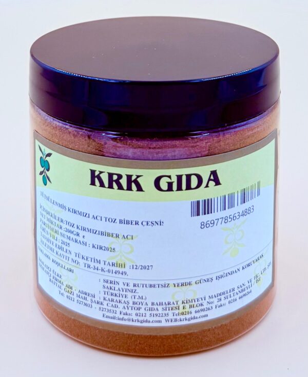 KRK GIDA TÜTSÜLENMİŞ ACI TOZ BİBER ÇEŞNİSİ 200GR