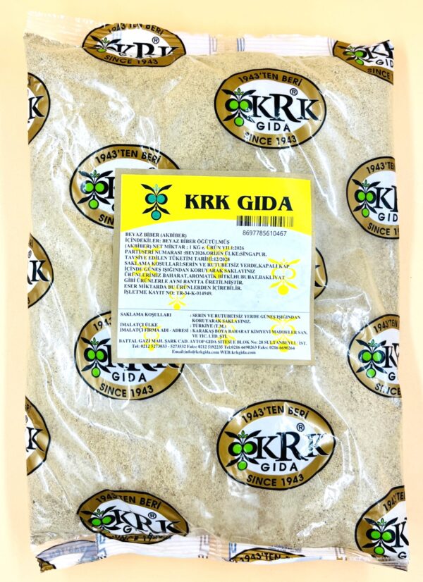 KRK GIDA BEYAZ KARABİBER ÖĞÜTÜLMÜŞ (AKBİBER)